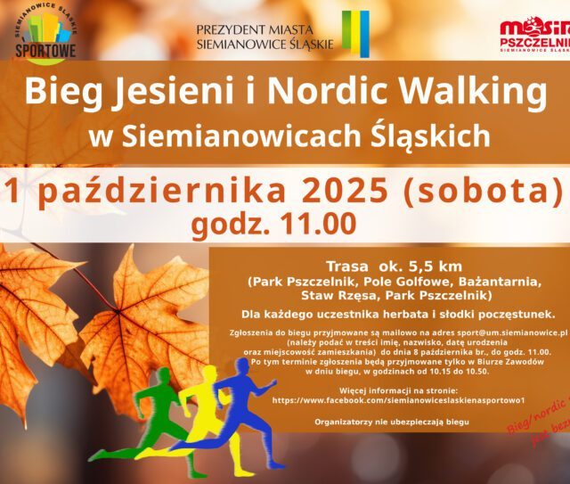 Jesienny bieg i nordic walking w Siemianowicach. XIX edycja w "Pszczelniku"