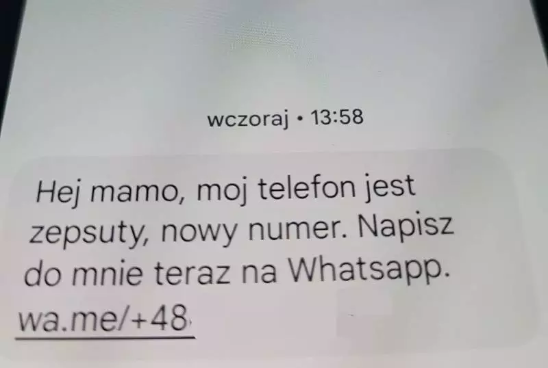 "Hej mamo, mój telefon jest zepsuty..." Uwaga na smsy od oszustów!