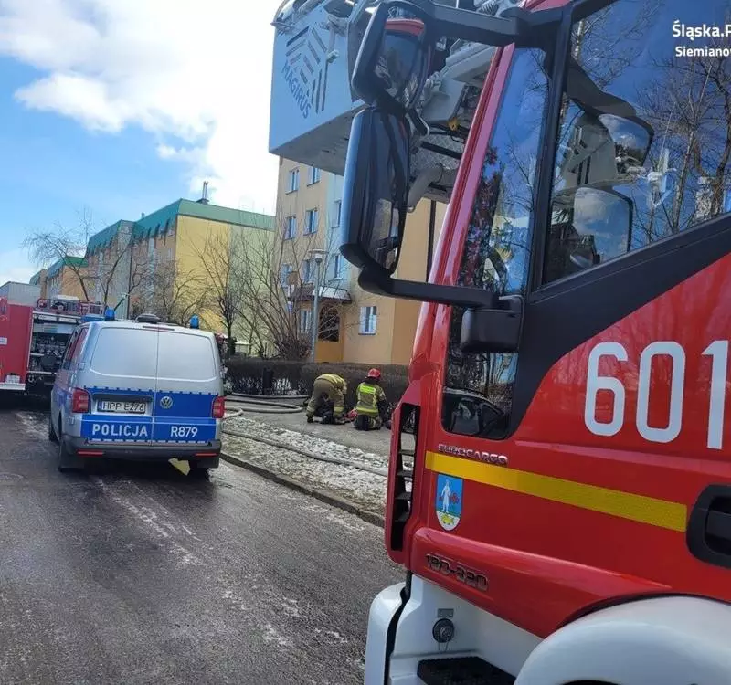 Pożar budynku przy ulicy Reymonta w Siemianowicach Śląskich. Ewakuowano lokatorów!