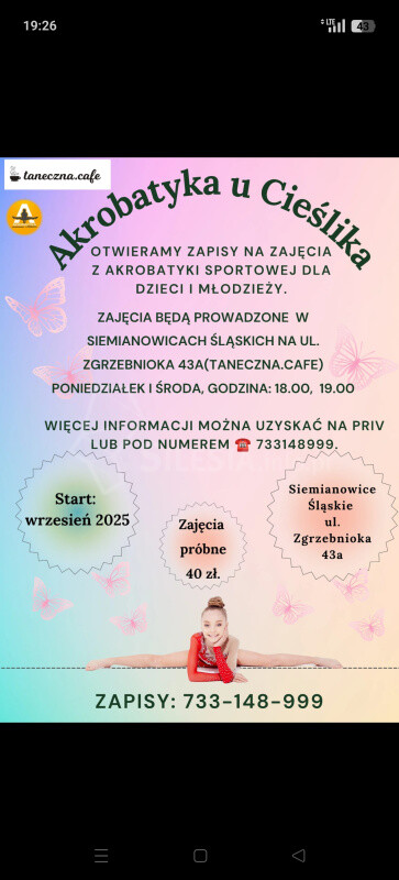 Zajęcia z akrobatyki sportowej dla dzieci